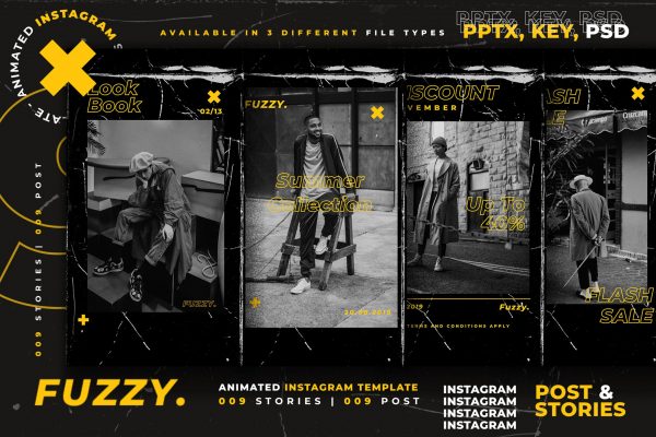 Instagram社交平台推广动图/动画设计PSD模板 Fuzzy – Animated Instagram Template