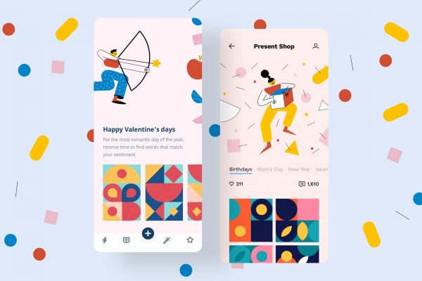 移动手机购物APP界面设计矢量插画素材 Shop Mobile Interface Illustrations